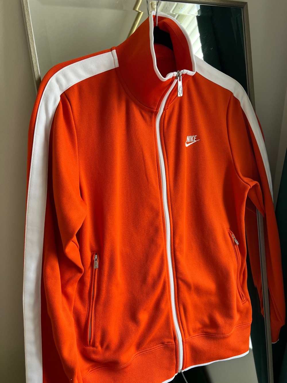 Nike Men's Orange Sportswear Track Jacket Size S